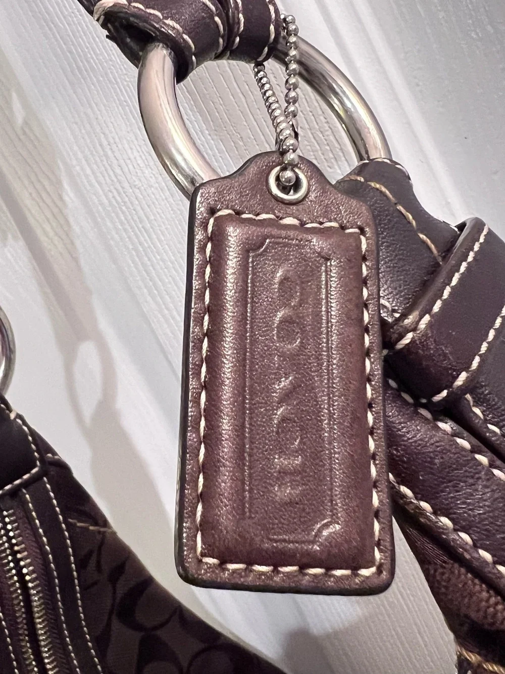 Coach Brown Signature Hobo Shoulder Bag